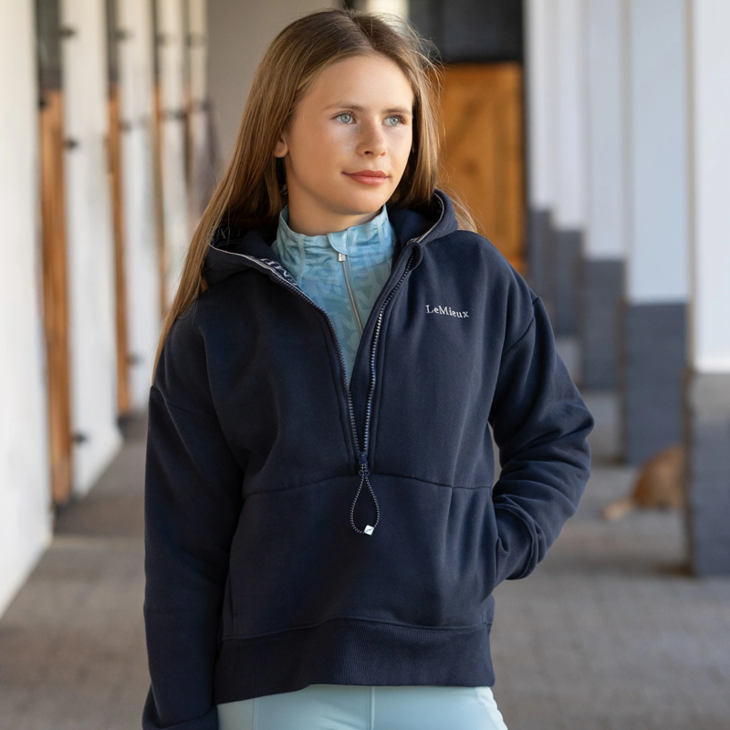LeMieux Young Rider Hettie Half  Zip Hoodie in Navy-4